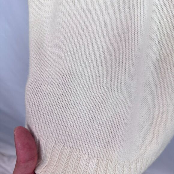 Ann Taylor Wool Cashmere Blend Turtleneck Jumper Sweater Sz M Ivory Cream Knit - Picture 7 of 10